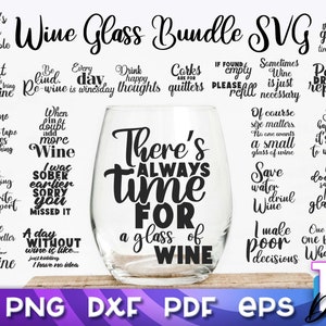 Wine Glass SVG Bundle | Wine quotes and sayings | Wine Glass Design | Wine Glass Quotes | Glass Etching Designs | Stencil SVG v.1