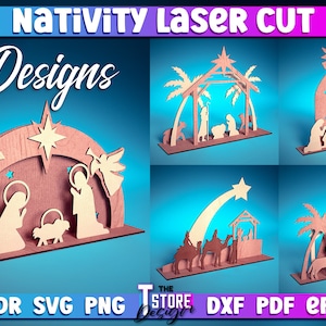 Nativity Laser Cut SVG Bundle  | Christmas Laser Cut SVG Design | CNC Files