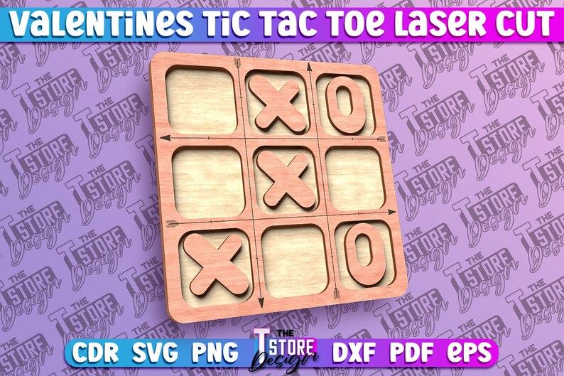 Valentines Tic Tac Toe Laser Cut SVG Bundle | Love Tic Tac Toe SVG ...