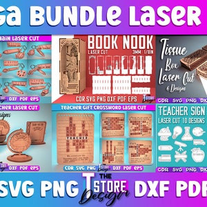 Laser geschnittenes Mega Bundle SVG CNC-Dateien Gravur SVG Bild 2