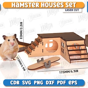 Picture of Hamster Houses Laser Cut Bundle, Custom Hamster Hideout, Cage ...