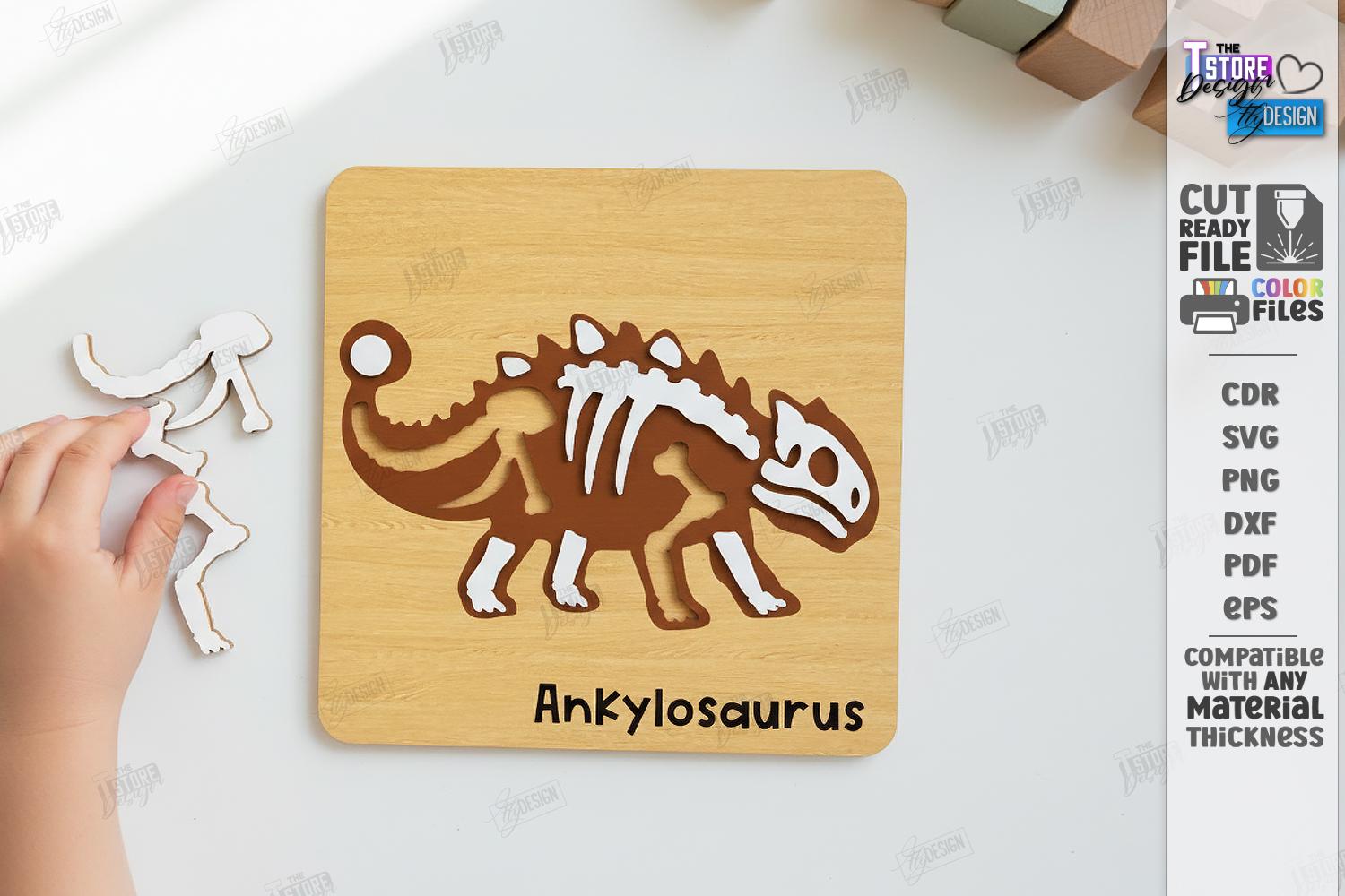 3d Wooden Kids Dinosaur Puzzles Laser Cut Bundle, Dino Puzzle Set ...