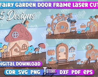 Fairy garden | Fairytale door | Tooth Fairy door | Garden Elf House Door Lasercut | Fairy Garden Door Design | Multilayered Fairy Door
