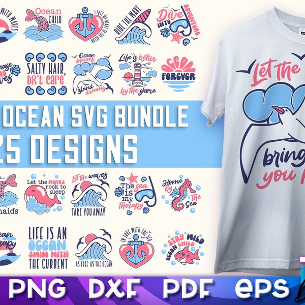 Sea & Ocean SVG Bundle | Ocean Design SVG | Funny Sea Quotes v.2