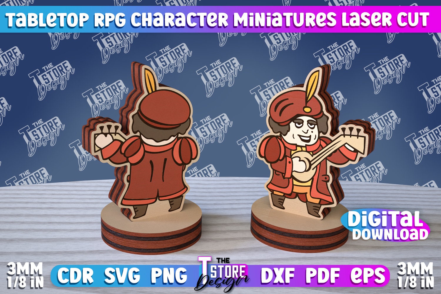 Tabletop Rpg Character Miniatures Lasecut | Miniature Starter Kit ...