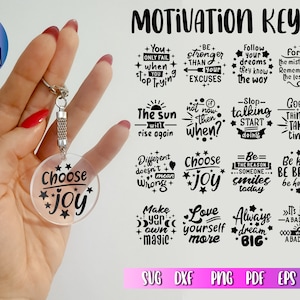 Motivation Keychain SVG Bundle | Motivational Quotes SVG | Inspirational Quotes svg | Keychain engraving svg