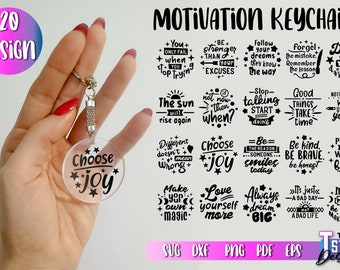 Motivation Keychain SVG Bundle | Motivational Quotes SVG