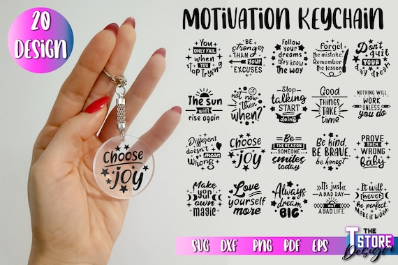 Motivation Keychain SVG Bundle Motivational Quotes SVG Inspirational  Quotes svg Keychain engraving svg