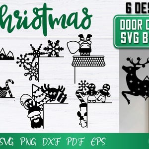 Christmas Door Corners SVG Bundle | Christmas Design SVG | Funny