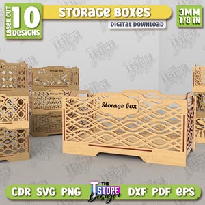Laser Cut Aufbewahrungsboxen Bundle, Laser Cut Box, Aufbewahrungsboxen Dateien, 3D dekorative Geschenkboxen, Schmuck Holzkisten, Geschenkboxen, Wohnkultur
