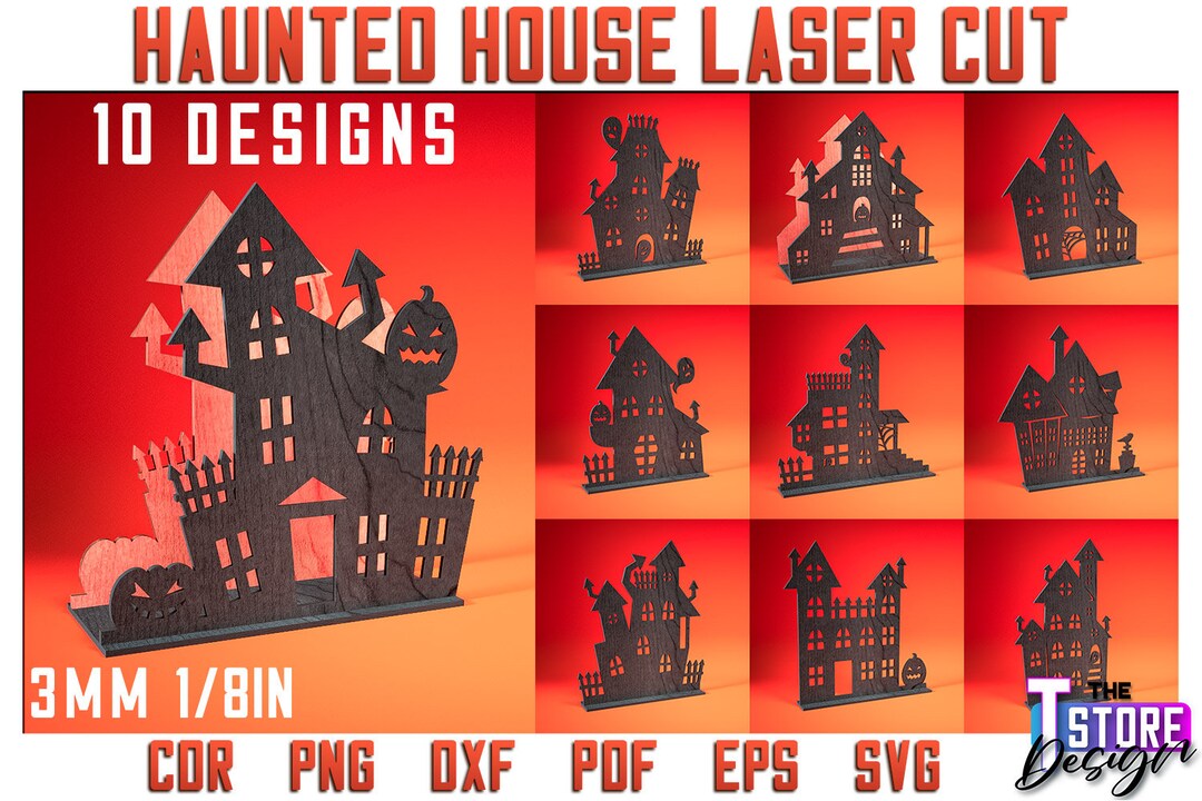 Haunted House Laser Cut Bundle Halloween Home Laser Design Laser Cut