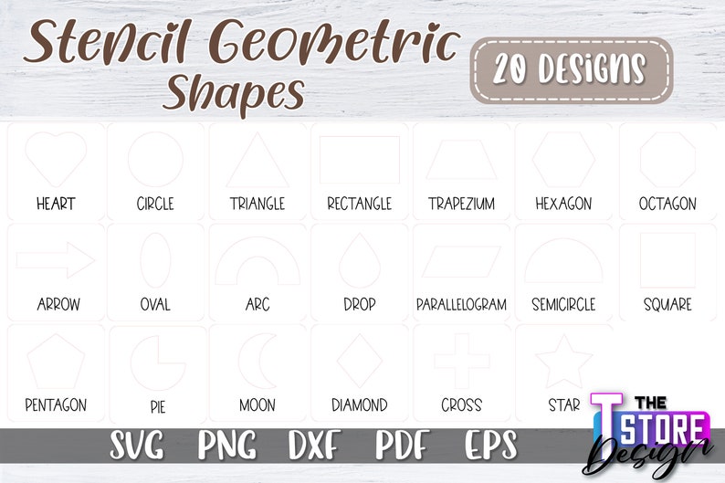 Curated visual reference: Such As Stencils Reference: Stencil Geometric Shapes Svg Bundle Stencil Svg Design