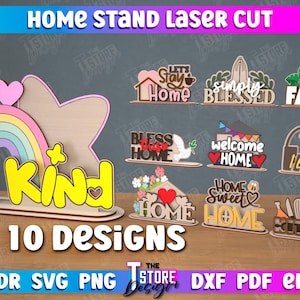 Family Stand Laser Cut Bundle, Home Standing Decor, Home Decor Lasercut, 3D home decor lasercut, Welcome signs, 3D Shelf Sitters Laser Cut