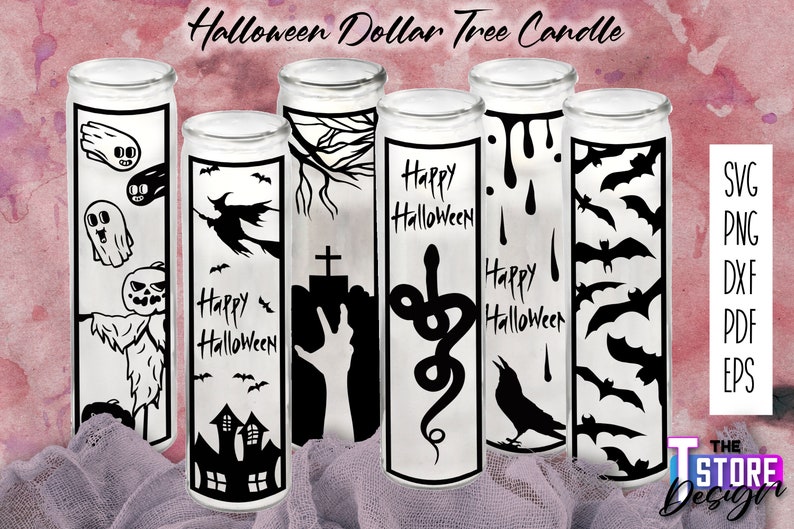 Halloween Dollar Tree Candle SVG Jar Candle Designs Etsy