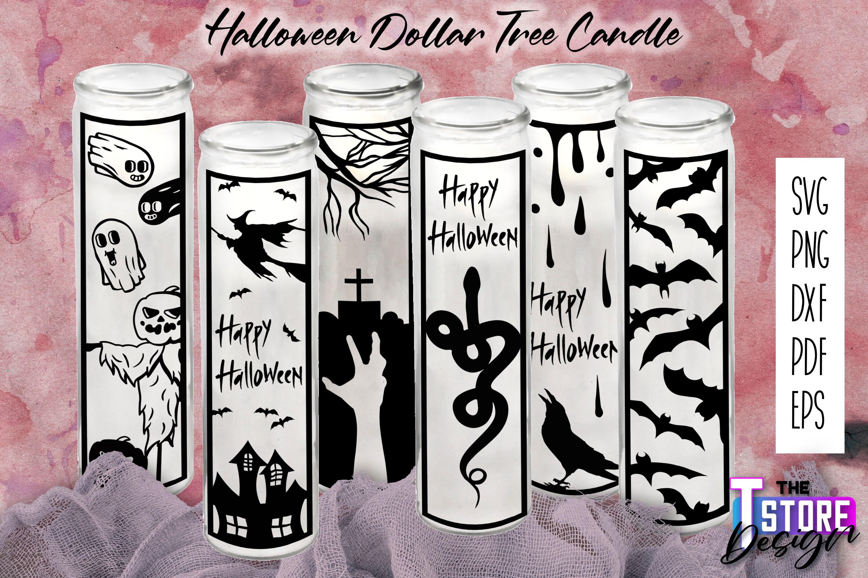 Halloween Dollar Tree Candle SVG Jar Candle Designs - Etsy