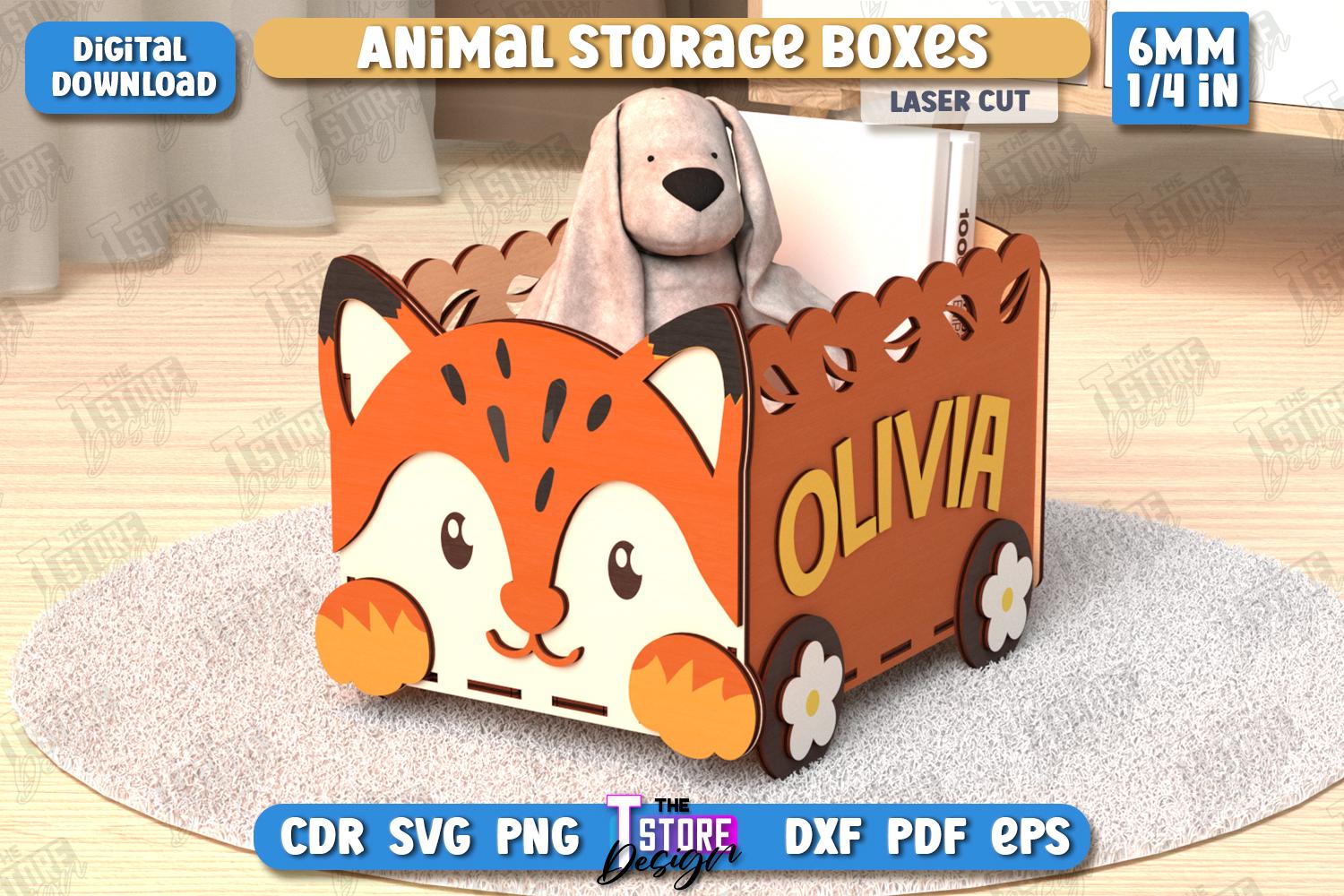 Animal Storage Boxes Laser Cut Bundle, 3d Kids Animal Boxes, Children ...