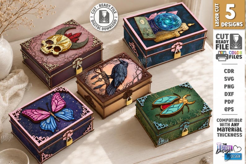 Secret Lock Box SVG - Laser Cut Wooden Keepsake Box - Lockable Treasure ...