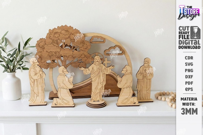 3d Easter Resurrection Scene Stand Laser Cut Bundle, Holy Week Decor ...