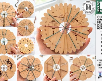 Kumihimo Disc SVG - Laser Cut Braiding Wheel - Friendship Bracelet Maker - DIY Cord Braiding Tool - Craft Template svg