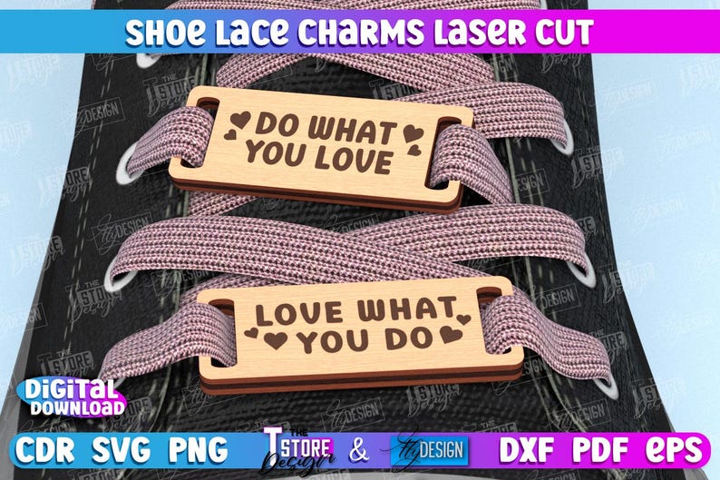 Shoe Lace Charms Laser Cut Bundle, Custom Shoelaces Tags, Personalized ...