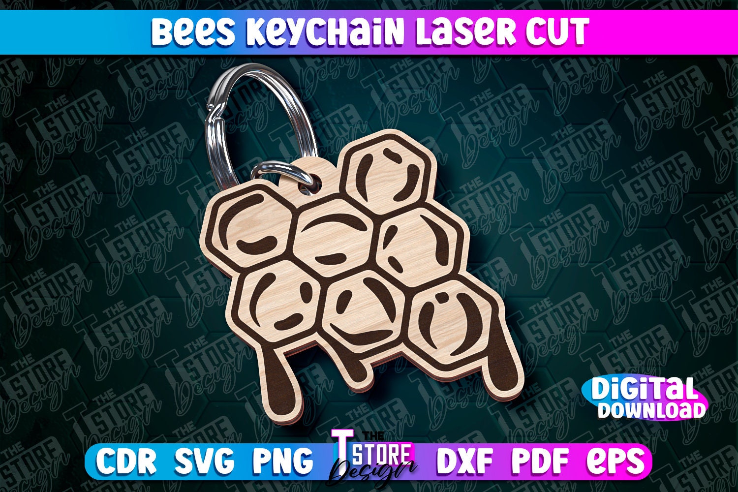 Bees Keychain Design | Bumblebee Keyrings | Honey Bee Lasercut Keychain ...