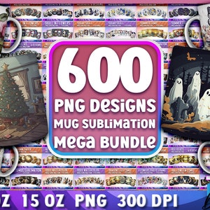 PNG Mega Bundle Mug Sublimation | Huge Mugs Sublimation Design | 600 Mug Sublimation Designs