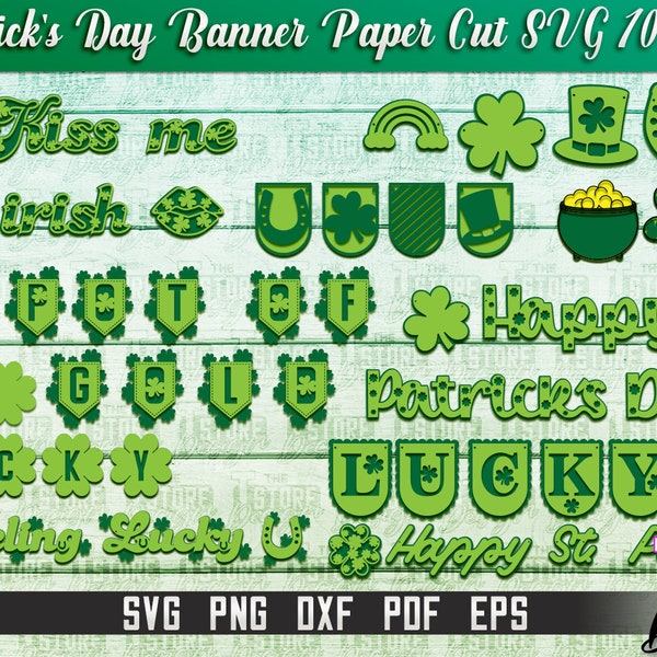 St. Patrick's Day Bunting Banner | 3D St Patrick's Day Layered Wall Decoration | Patrick's Day Bunting Banner Design | Garland Decoration