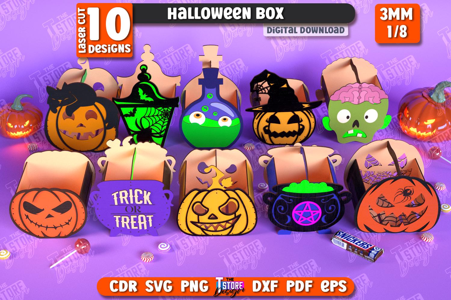 ハロウィンボックスのレーザーカットバンドル、ハロウィンキャンディ