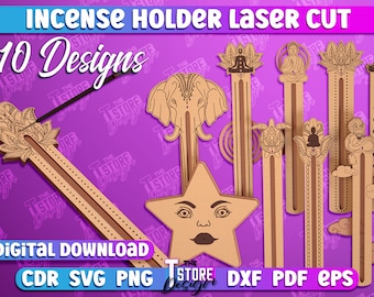 Incense Holder Lasercut SVG | Lasercut Incense Burner | Incense Stick Burner | Spiritual Meditation Gift | Home Decor | Zen | Yoga