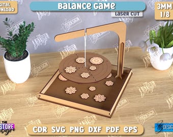Flower balance game laser cut, kids board game, montessori game, wooden balance board game, educational toy, kids laser cut, cute wooden toy