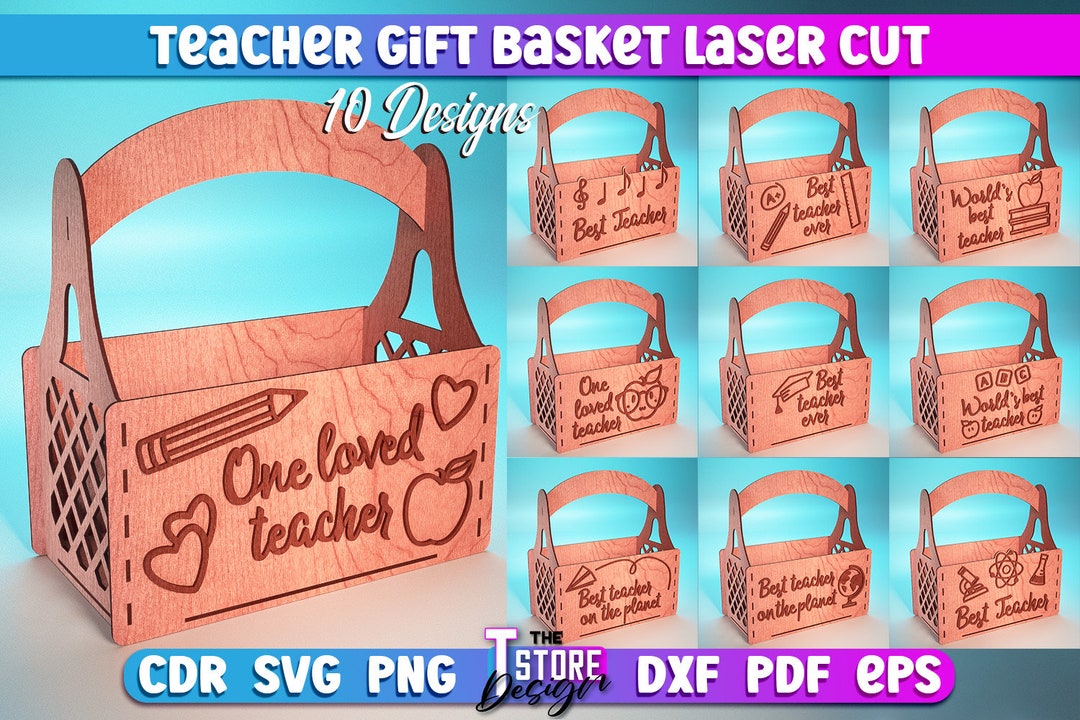 Teacher Gift Basket Laser Cut SVG Bundle Teacher Gift Design Funny