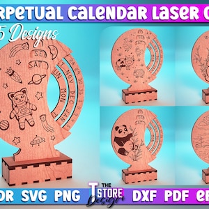 Perpetual Calendar Laser Cut SVG Bundle | Calendar SVG Design | CNC Files | Calendar Laser Cut v.2
