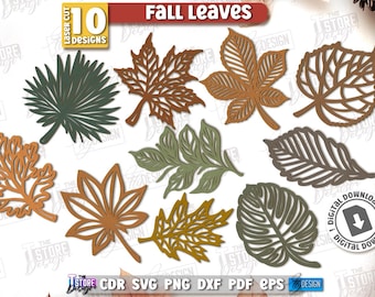 Fall leaves laser cut bundle, Thanksgiving day wall decor, autumn leaves paper cut, autumn wall art, wooden fall wreath svg, harvest svg