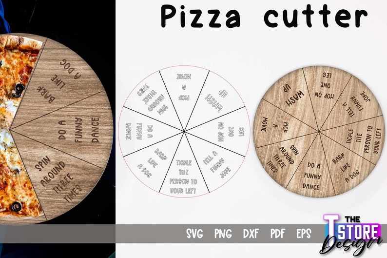 Pizza Cutter Laser Cut / Diseño SVG de cocina / Archivos de corte láser / Juego de mesa de pizza imagen 5