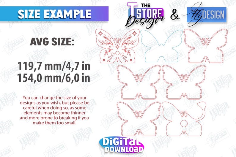 Butterfly Lamp Laser Cut Bundle, 3D Wooden Night Lights SVG, Mystical Design, Butterfly Art, Table Lamp, Celestial Lantern, Shadow Lamp SVG image 2
