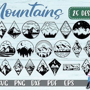 Mountains SVG Bundle | Mountains SVG Design | Camping Design | Mountains T-Shirt Design