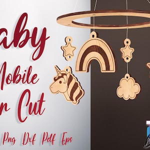 Baby Mobile SVG Laser Cut Bundle Baby Mobile SVG Design Laser Cut Files image 9