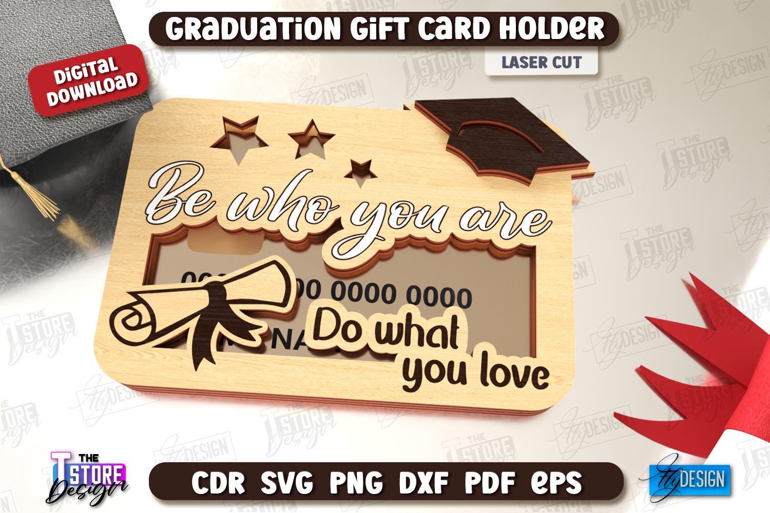 Graduation Gift Card Holder Laser Cut Bundle, Class of 2025 SVG ...