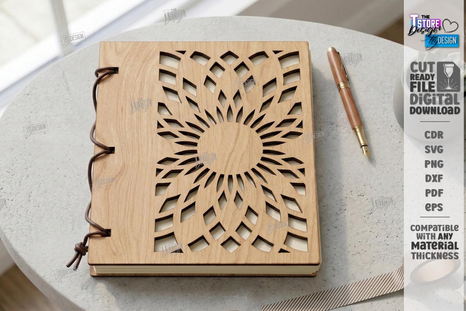 Notebook Binder Svg Notebook Laser Cut SVG Bundle - Wooden Journal Cover Laser Cut ...
