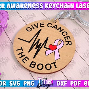 Cancer Awareness Keychain Laser Cut Bundle, Healthcare Keychain ...