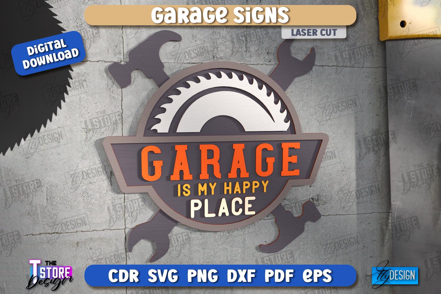 3d Garage Signs Laser Cut Bundle, Personalized Men Cave Decor