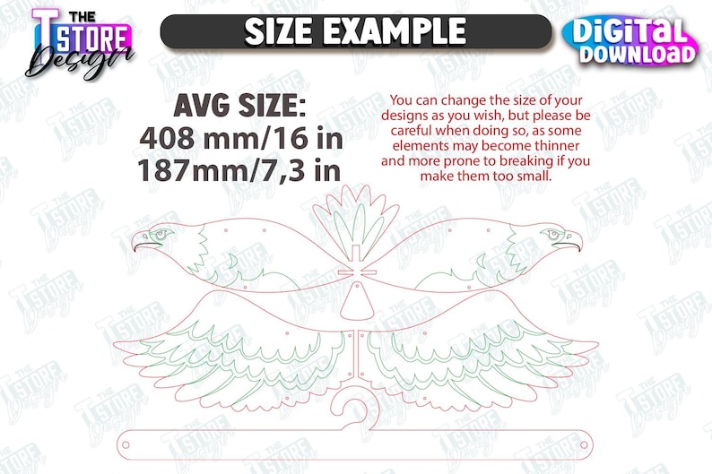 May include: A AGEN TOTO MACAU download design featuring an eagle with outstretched wings. The design includes the text "SIZE EXAMPLE" and "AGEN TOTO MACAU DOWNLOAD". The average size is 16 inches wide and 7.3 inches high.
