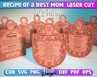 Recipe of a Best Mom Laser Cut SVG Bundle | Family SVG Design | Laser Cut Files