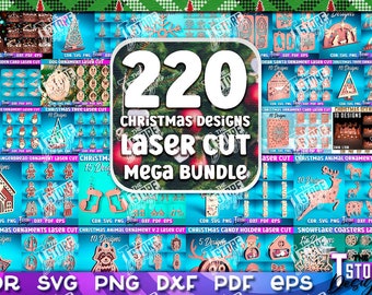 Christmas Laser Cut Mega Bundle | Winter CNC Files | Christmas Mega Engraving Bundle