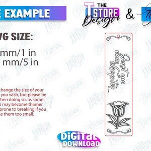 May include: Black and white line art design of a bookmark with the text "Just one more chapter..." and a stylized tulip. The bookmark is 1 inch by 5 inches.