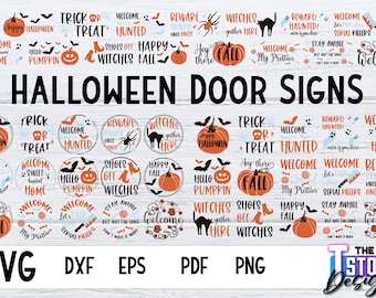 Halloween Door Signs SVG |Door Hangers SVG Bundle | Sign SVG