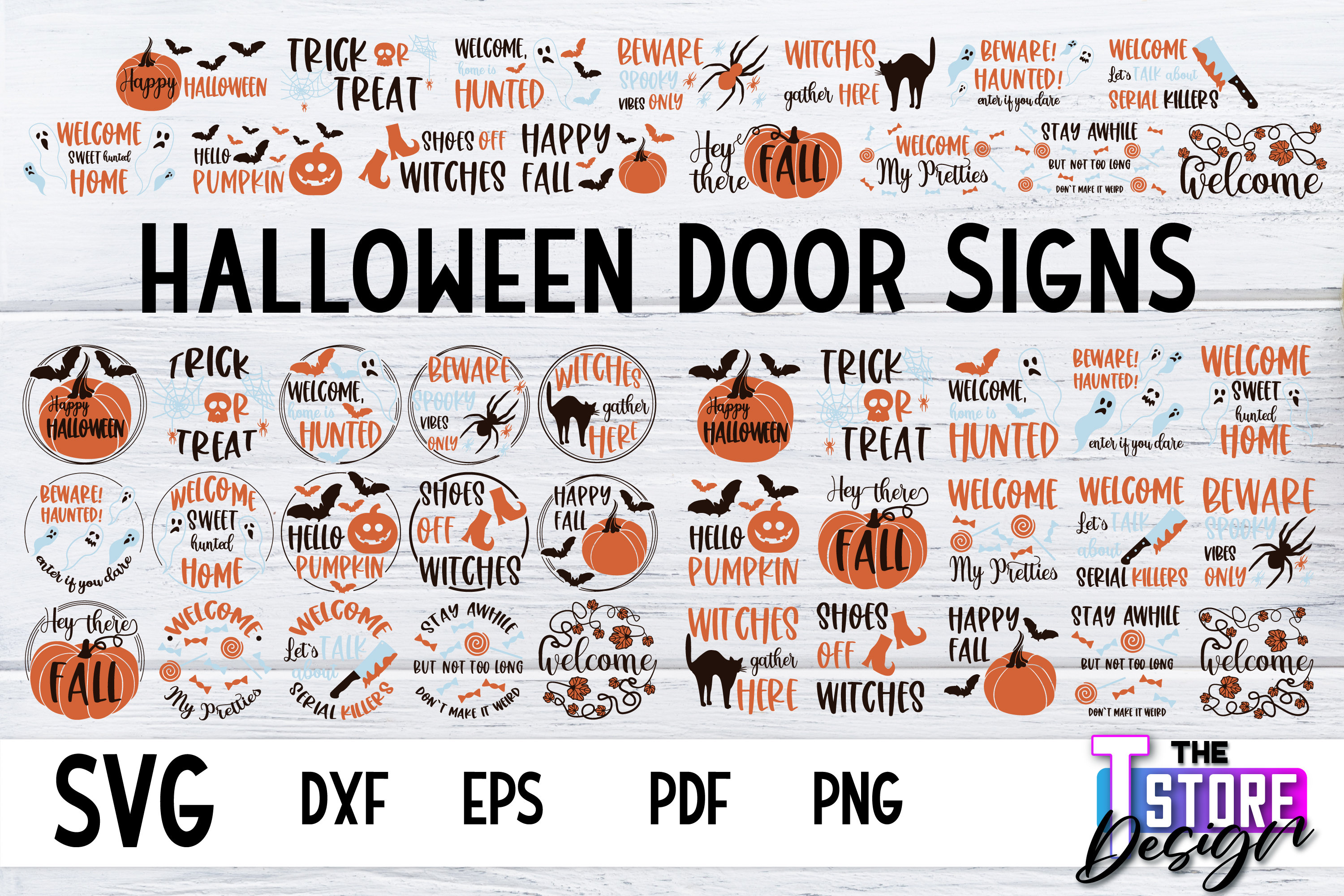 Halloween Door Signs SVG |door Hangers SVG Bundle | Sign SVG - Etsy