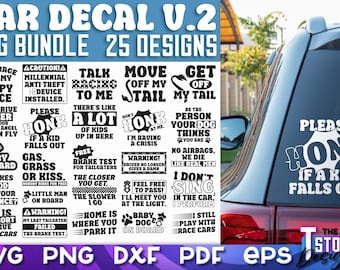 Car Stickers SVG Bundle | Car Decals SVG | Vehicle Decal SVG | Funny Car Quotes v.2