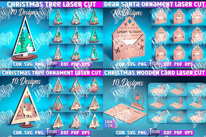 Super Mega Bundle Weihnachten und Ohrringe Laser Cut Mega Weihnachts Laser Bundle Riesige Ohrringe Laser Bundle Gravur SVG CNC Dateien Bild 5