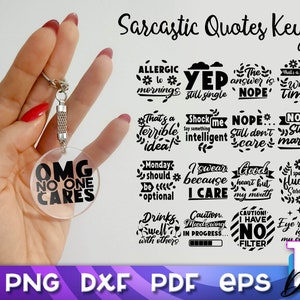 Sarcastic Keychain SVG Bundle | Funny Keychain Quotes SVG - Etsy